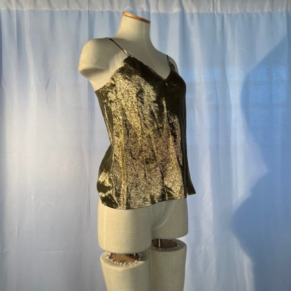 Gold Shimmery Glossy Tank Top - SM - Picture 1 of 5